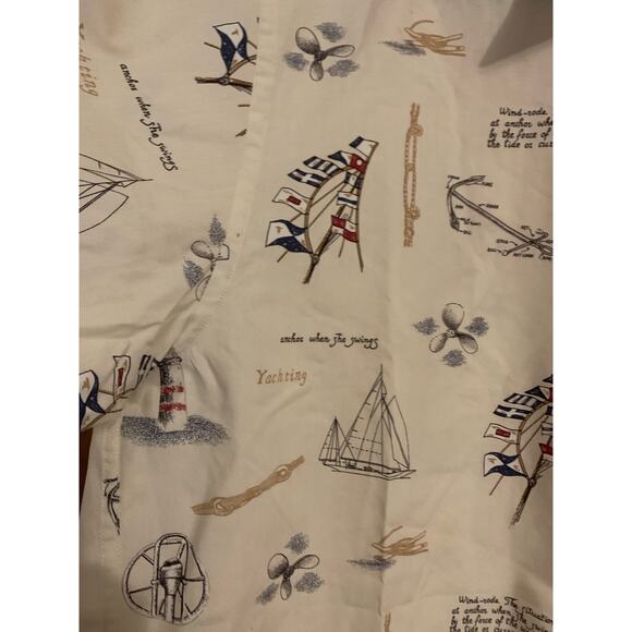 Bimini Bay Outfitters Button Up Short Sleeve NWOT Cream Ships Nautical Mens XXL - Picture 5 of 7